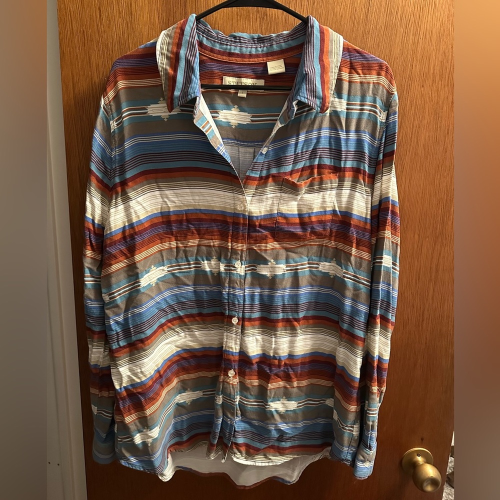 Stetson women’s Striped Shirt - Blue, Brown, White